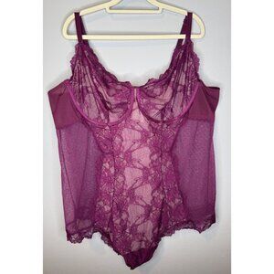 Torrid 5X Purple Lace Bodysuit New Plum Lingerie